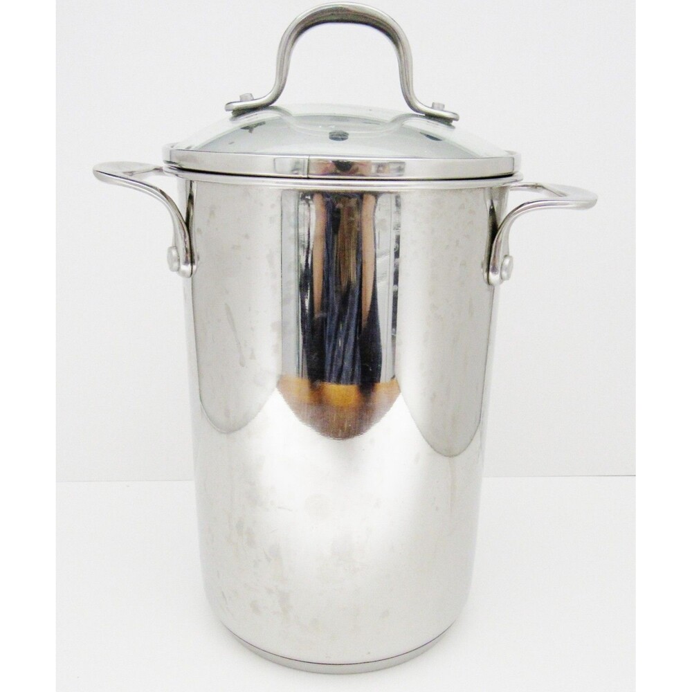 CRATE & BARREL Stainless Steel Asparagus Vegetable Pasta Steamer Pot 3 qt.